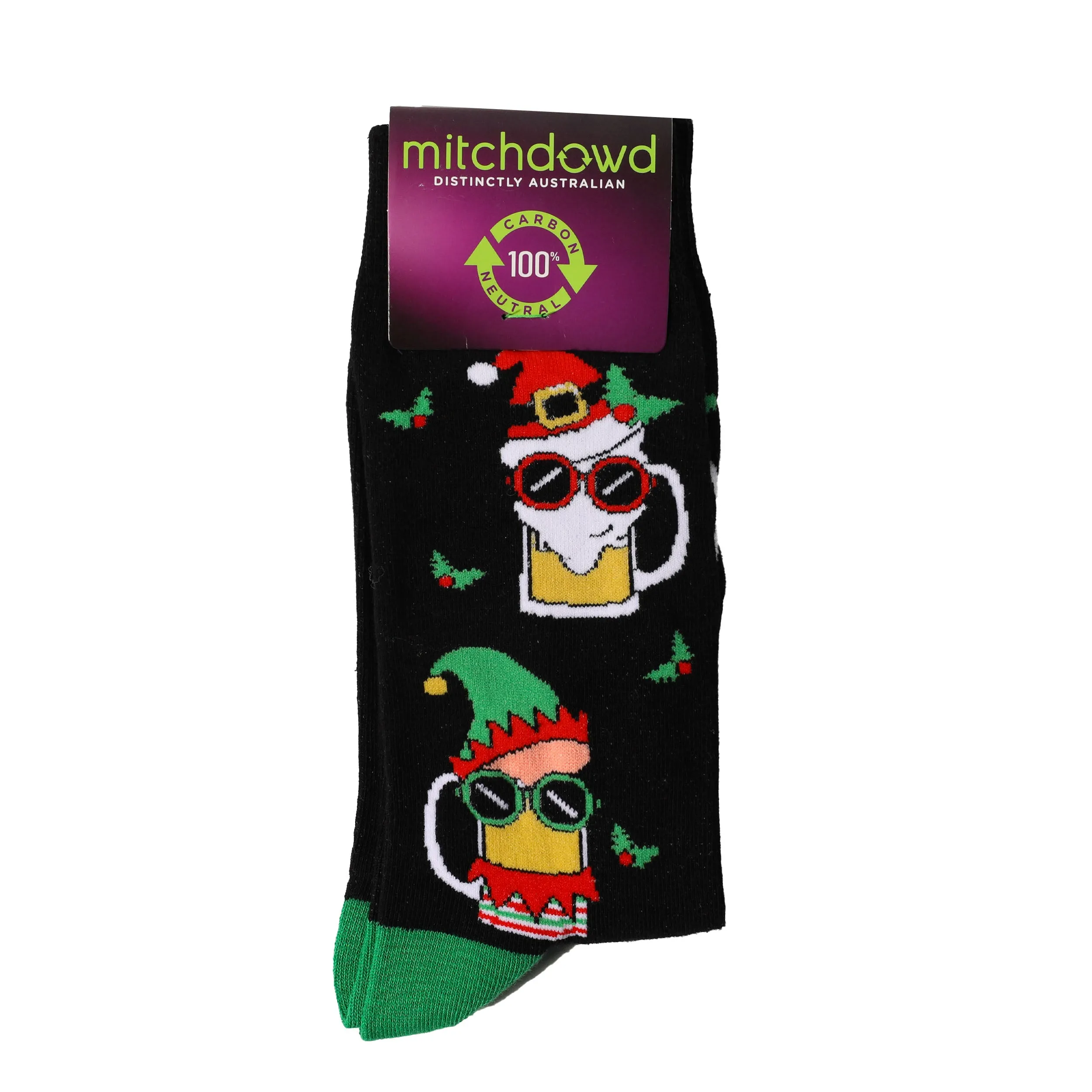 Men's Beermas Cotton Crew Socks - Black