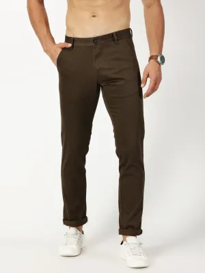 MEN'S BROWN PRINT JASON FIT TROUSER