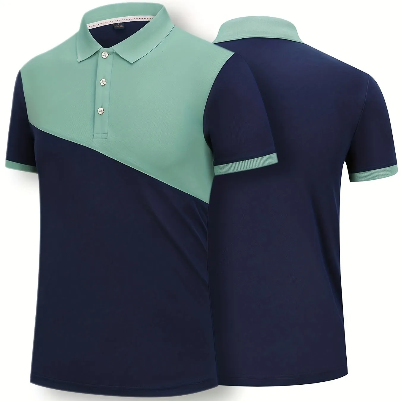 Men's Color Block   Shirt, Casual Slightly Stretch Breathable Lapel Button Up Short Sleeve