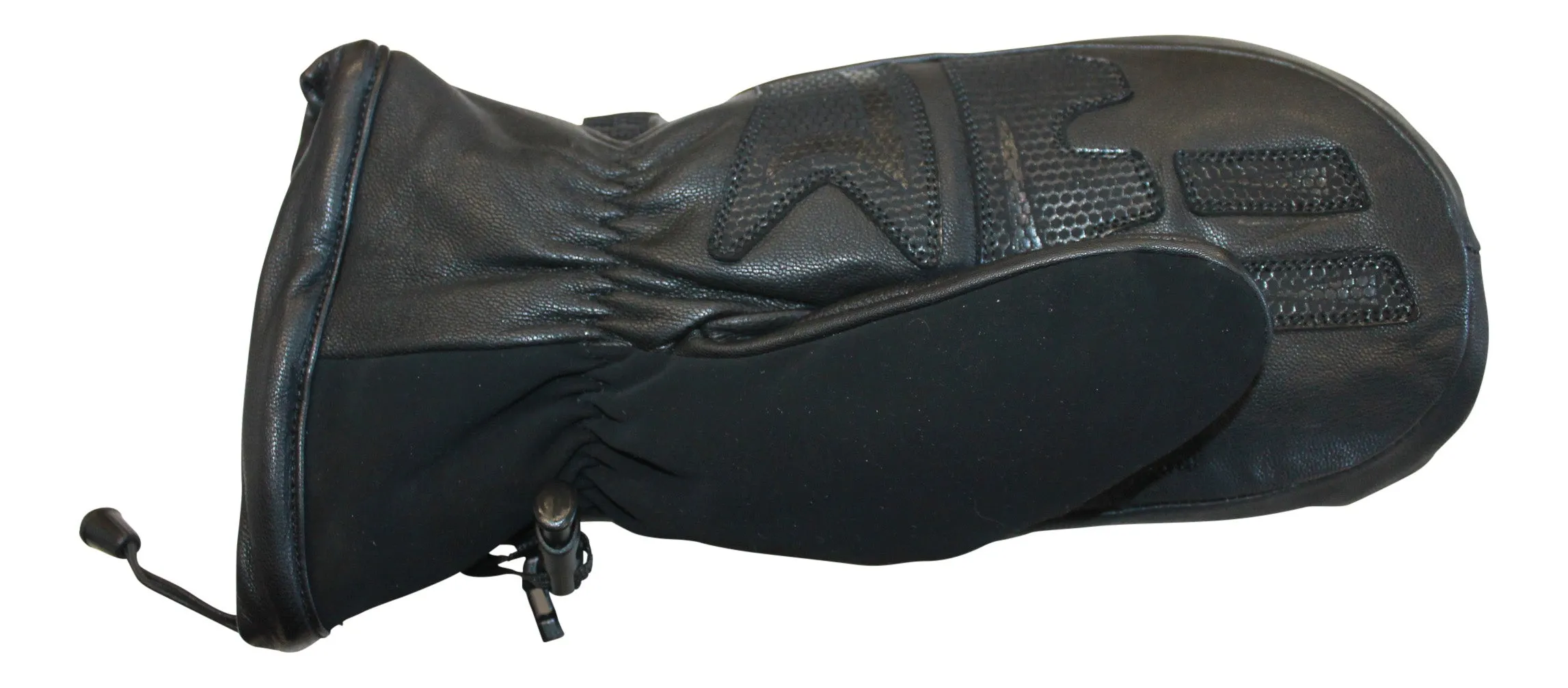 Men's Edge Goat Skin Leather Ski Mitten- Black