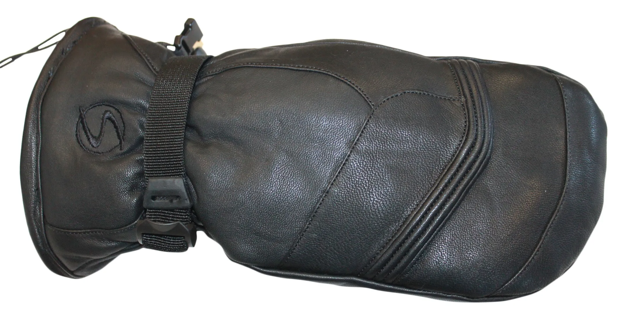 Men's Edge Goat Skin Leather Ski Mitten- Black