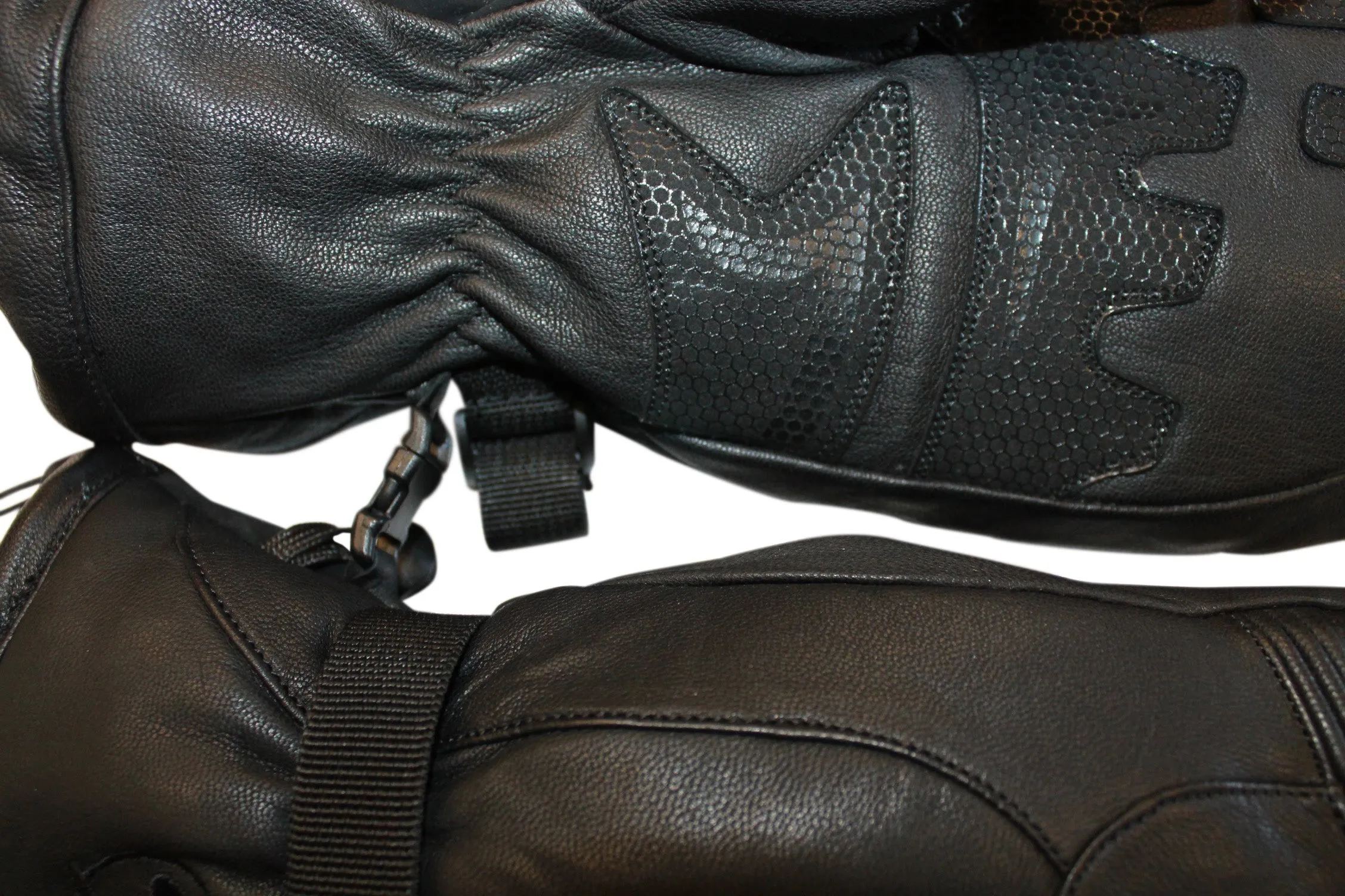 Men's Edge Goat Skin Leather Ski Mitten- Black
