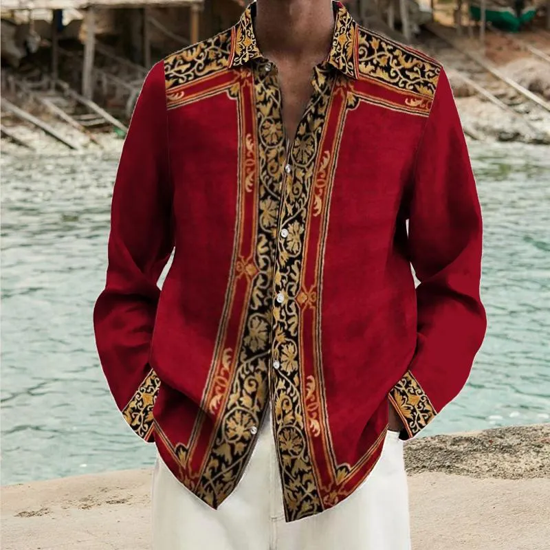 Men's Fashionable Printed Trendy Shirts 81762492YY