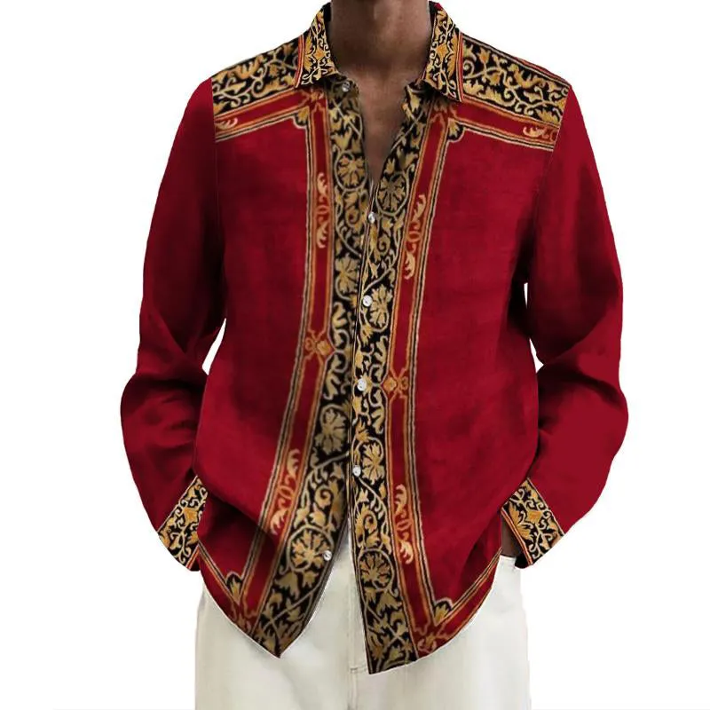 Men's Fashionable Printed Trendy Shirts 81762492YY