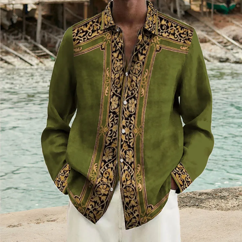 Men's Fashionable Printed Trendy Shirts 81762492YY