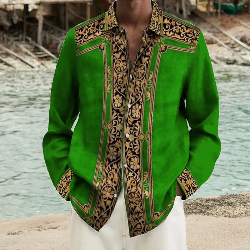 Men's Fashionable Printed Trendy Shirts 81762492YY