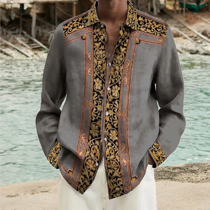 Men's Fashionable Printed Trendy Shirts 81762492YY