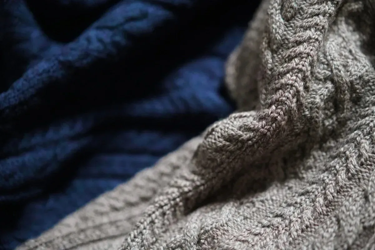 Men's Fisherman Sweater Merino Wool O-neck Long Sleeves Thick Warm Cable Jumper - Vintage Style