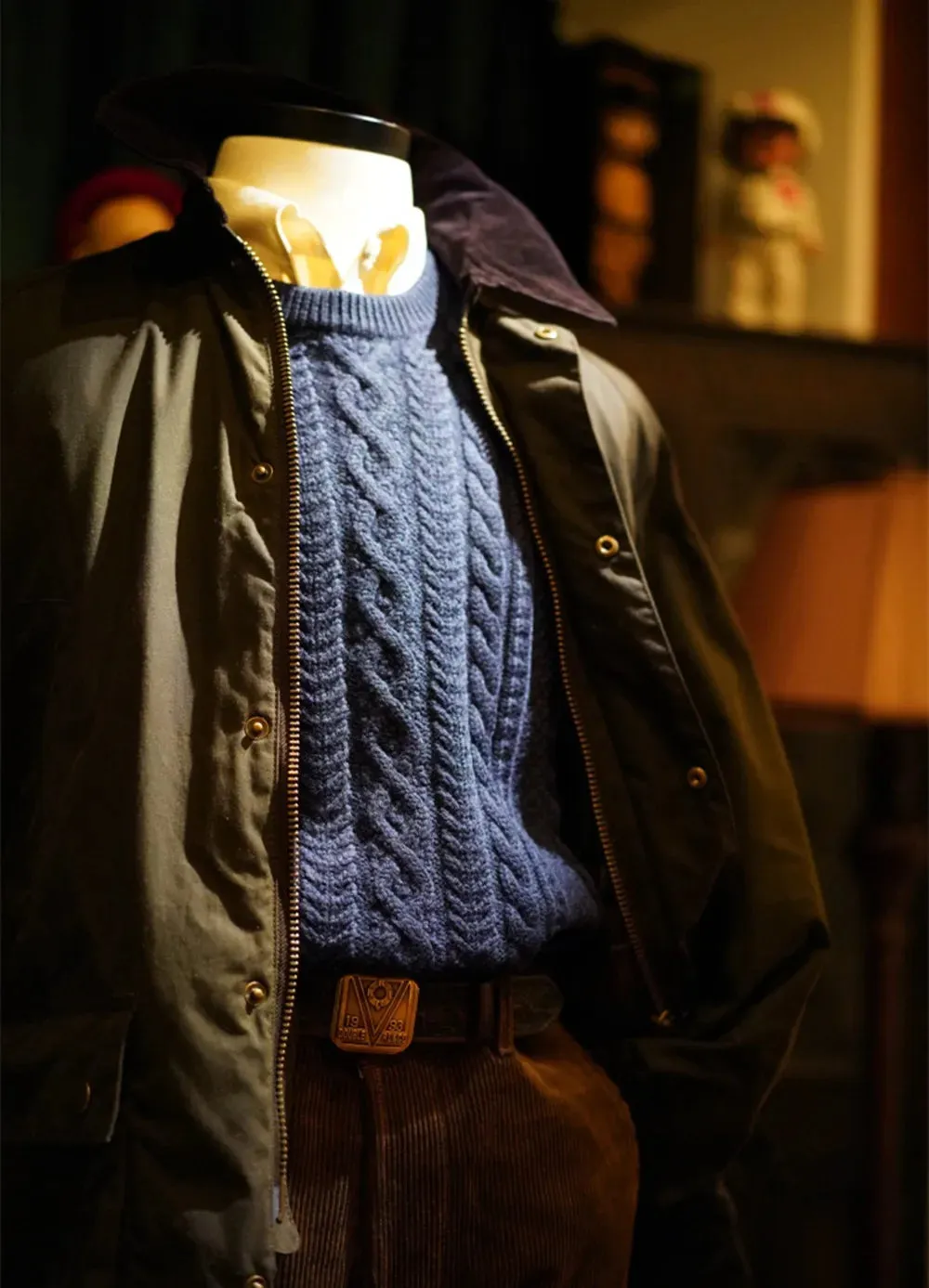 Men's Fisherman Sweater Merino Wool O-neck Long Sleeves Thick Warm Cable Jumper - Vintage Style