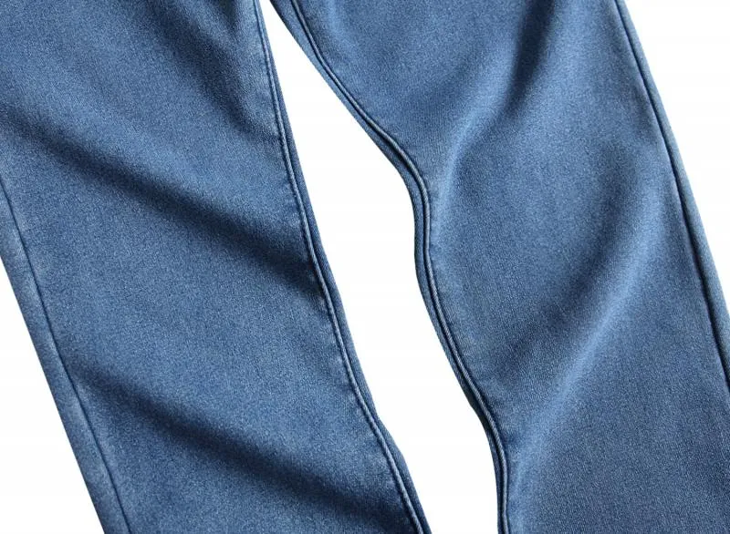 Men's Fleece Warm Jeans Straight Slim Fit Thickened Denim Trousers 33976921L