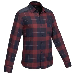 Men's Forcalz Travel 100 Warm hiking shirt, dark blue/burgundy