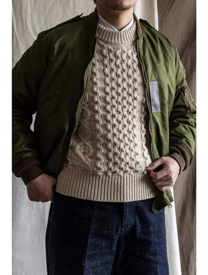 Men's Knitted Lattice Cable Aran Pullover