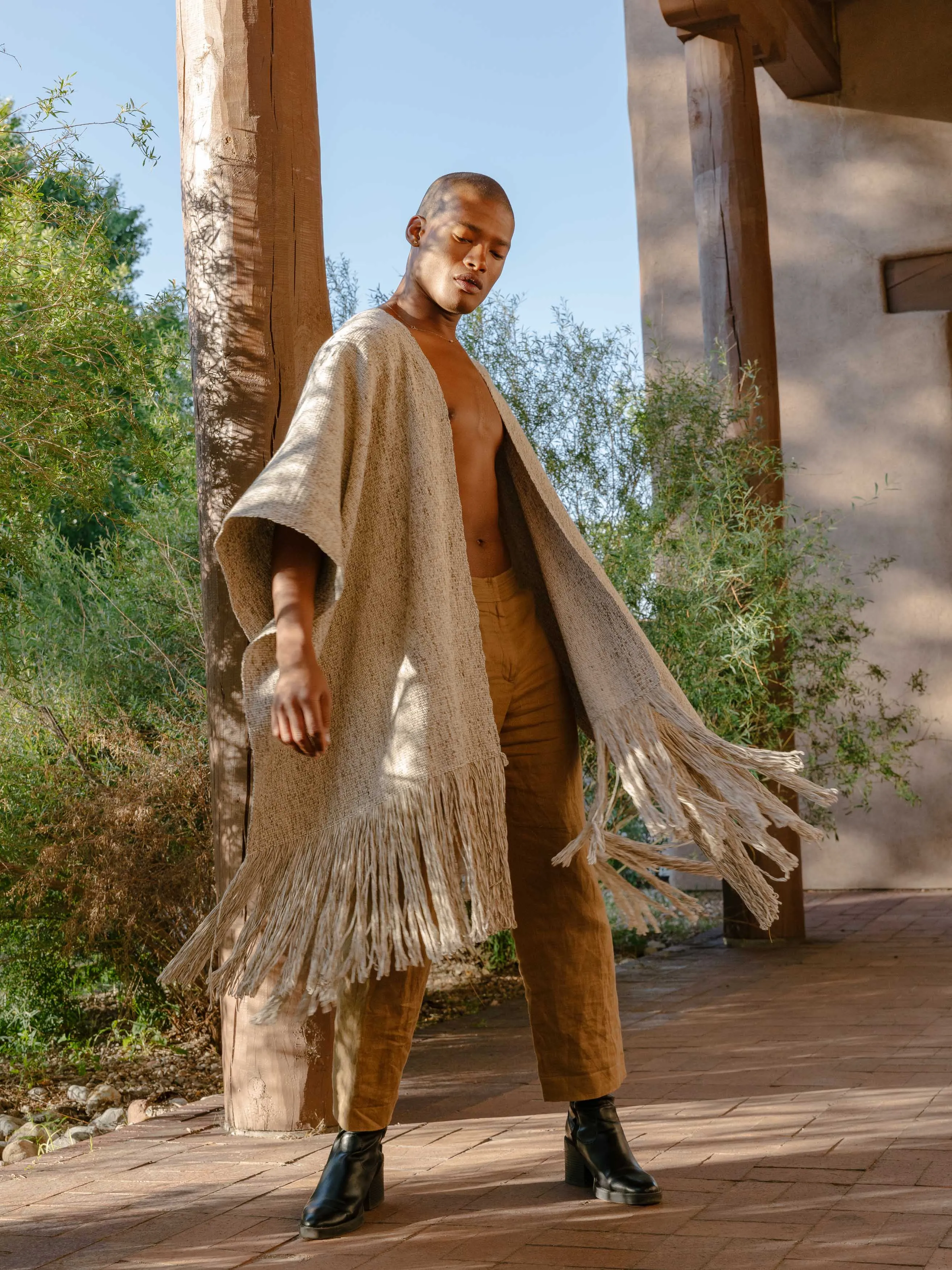 Men's Marble Fringe Duster