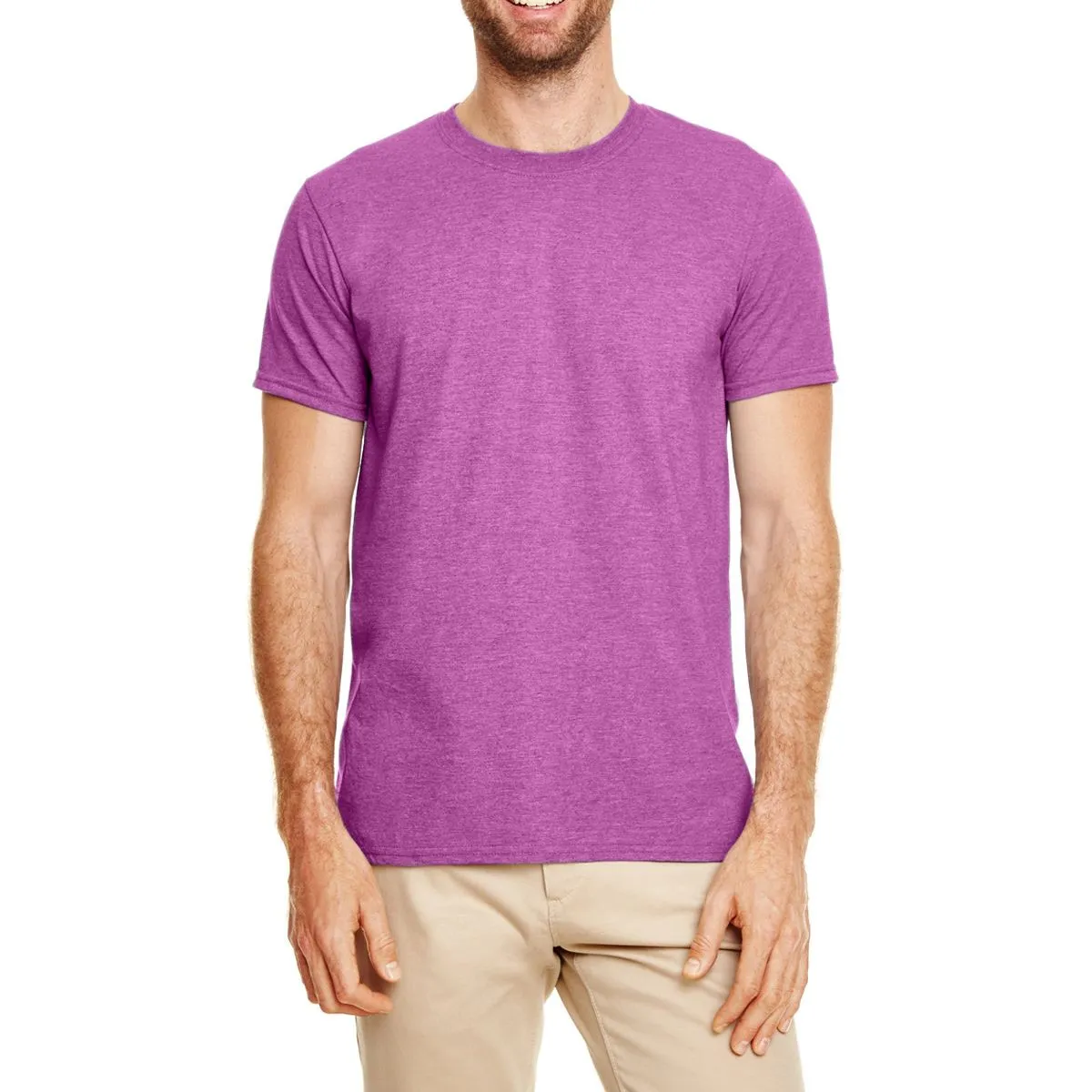 Men's Semi-Fitted Crew Neck Casual Cotton Tee