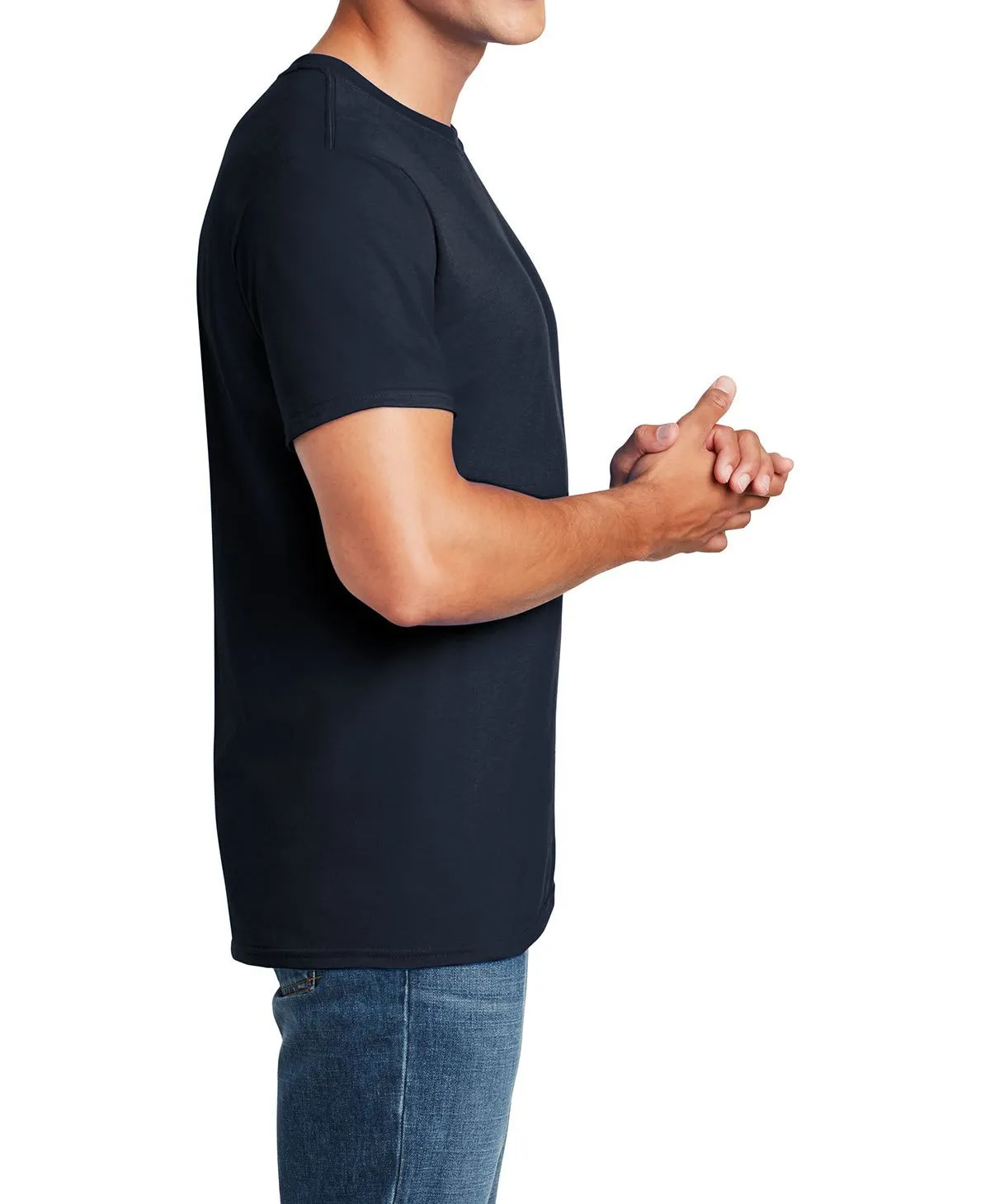 Men's Semi-Fitted Crew Neck Casual Cotton Tee