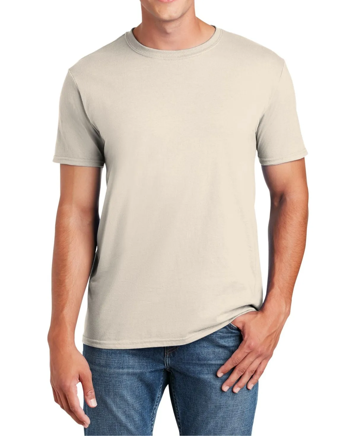 Men's Semi-Fitted Crew Neck Casual Cotton Tee