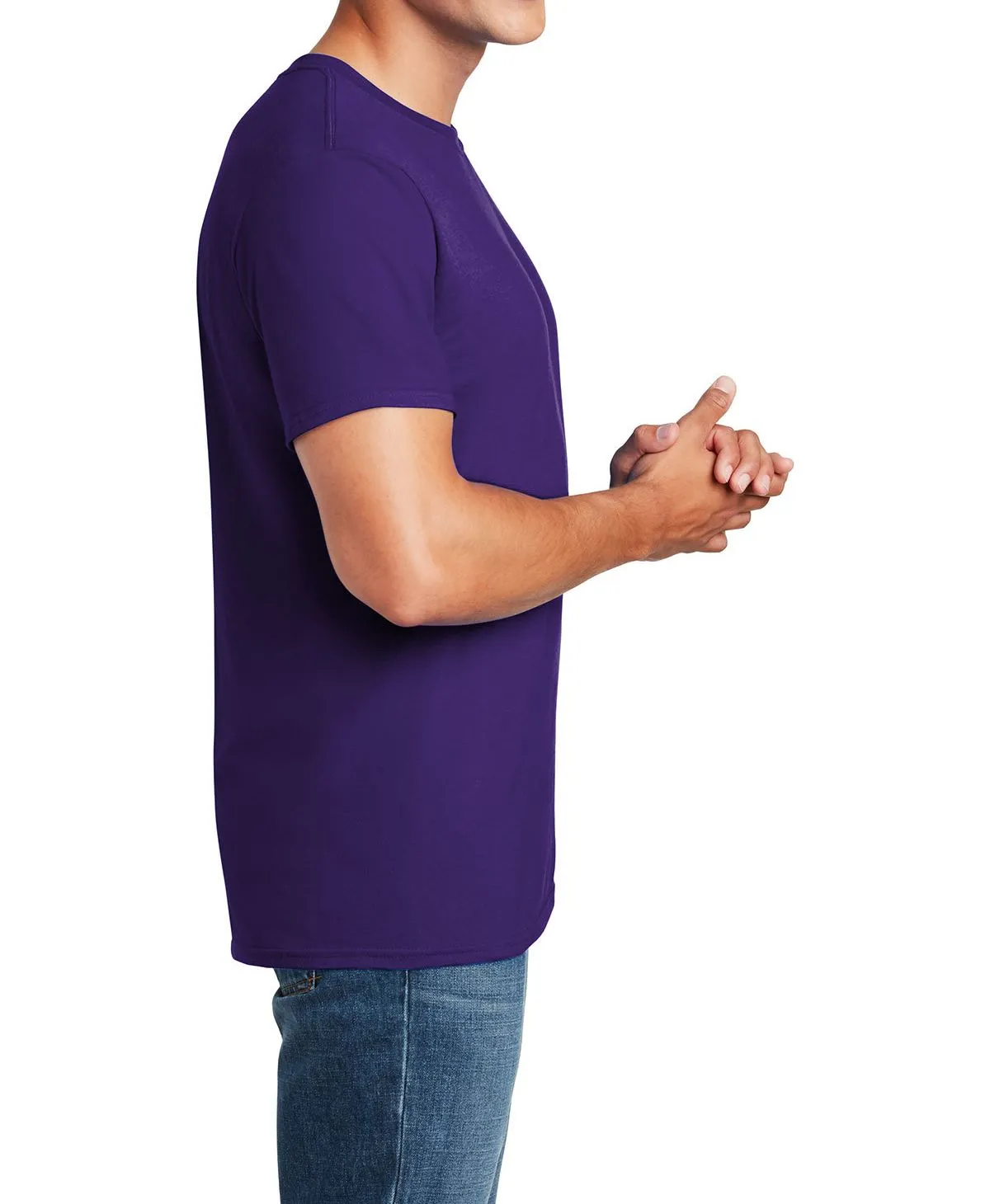 Men's Semi-Fitted Crew Neck Casual Cotton Tee