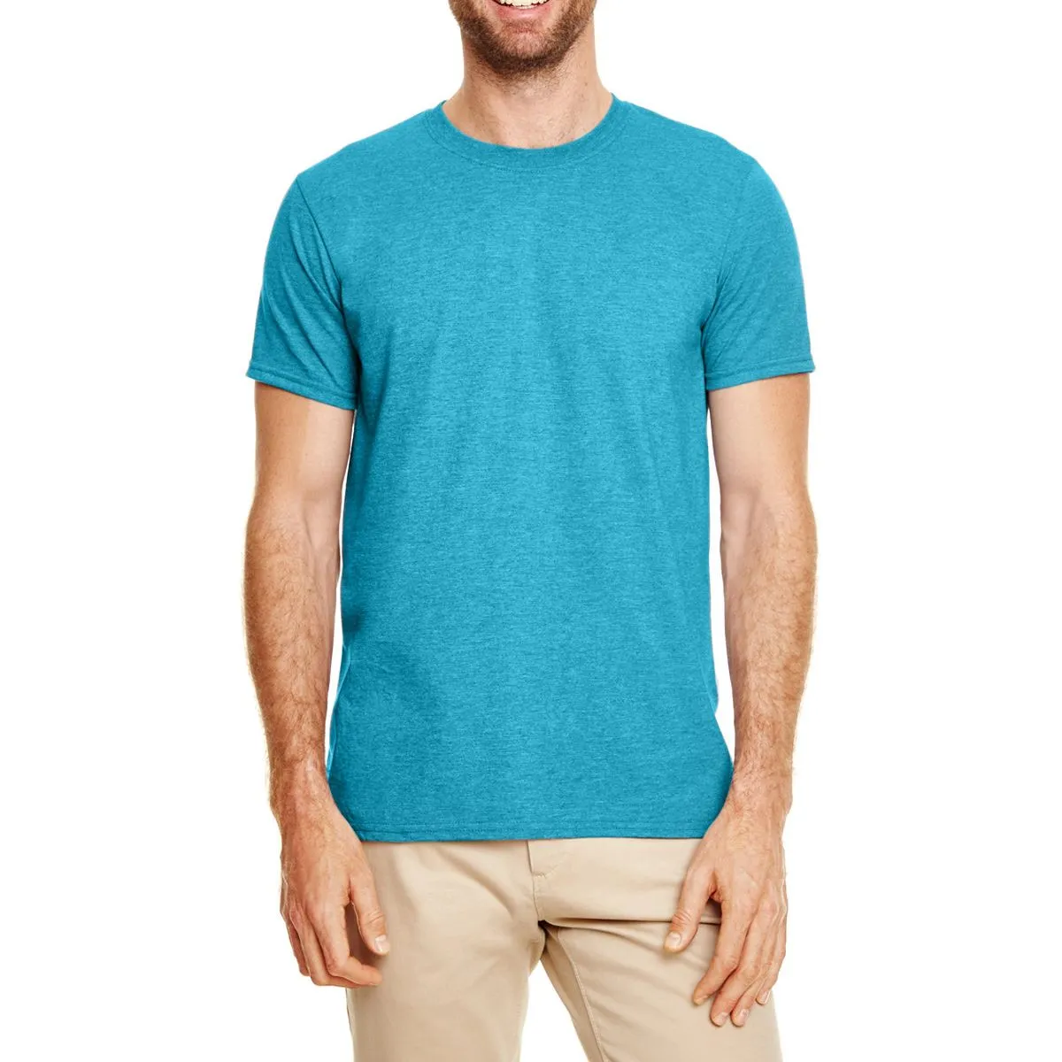 Men's Semi-Fitted Crew Neck Casual Cotton Tee
