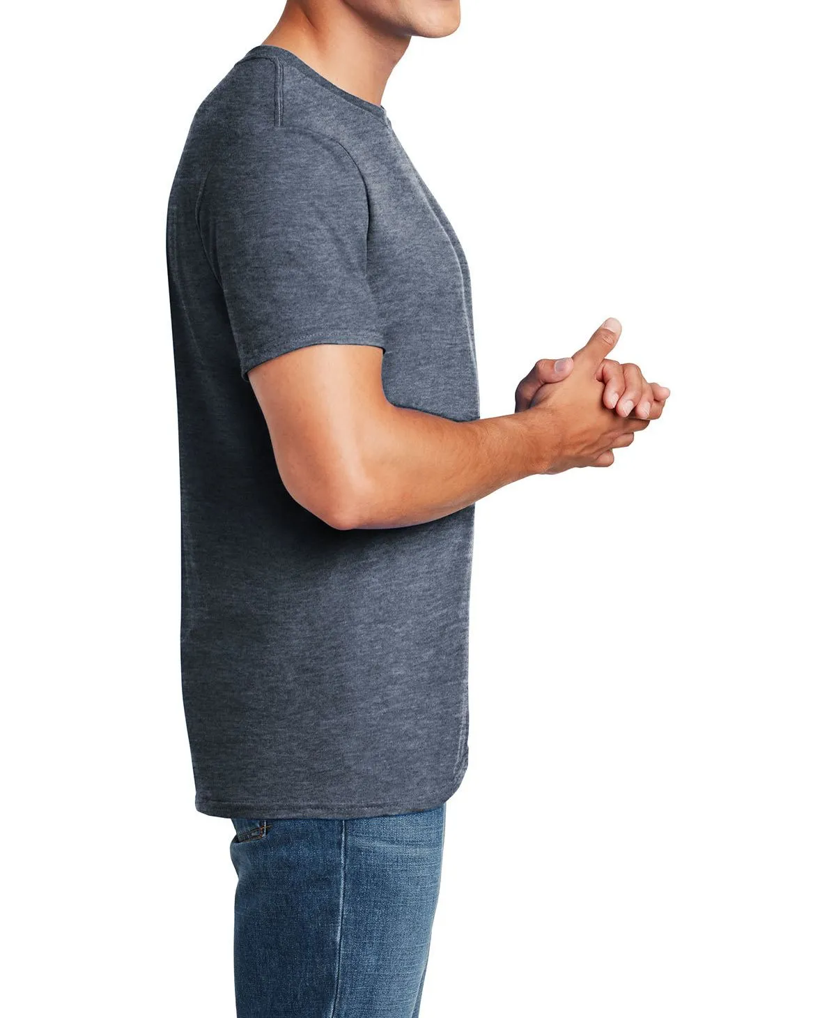 Men's Semi-Fitted Crew Neck Casual Cotton Tee