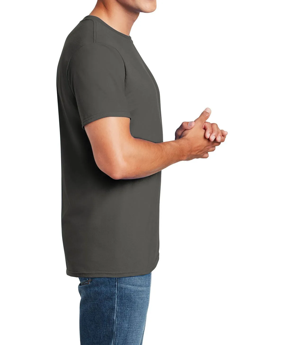 Men's Semi-Fitted Crew Neck Casual Cotton Tee