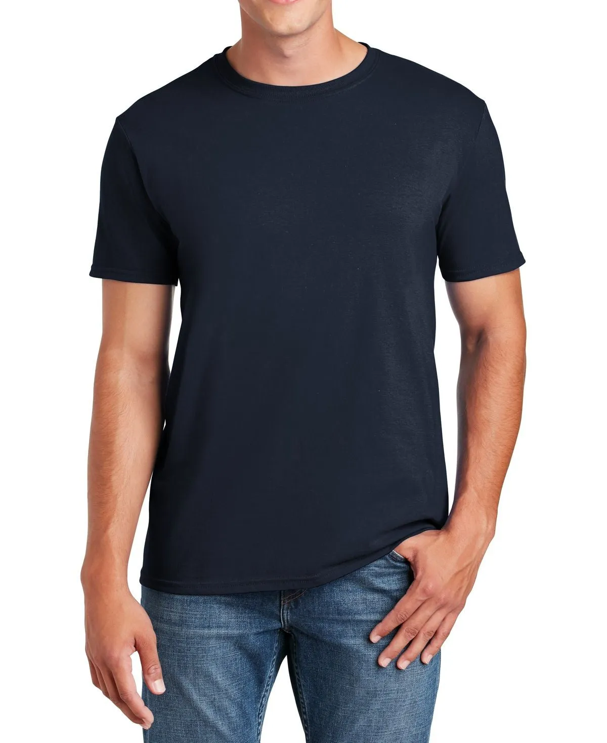 Men's Semi-Fitted Crew Neck Casual Cotton Tee