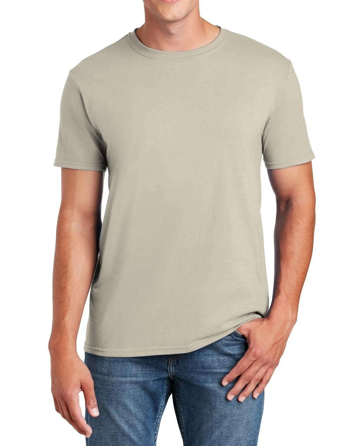Men's Semi-Fitted Crew Neck Casual Cotton Tee
