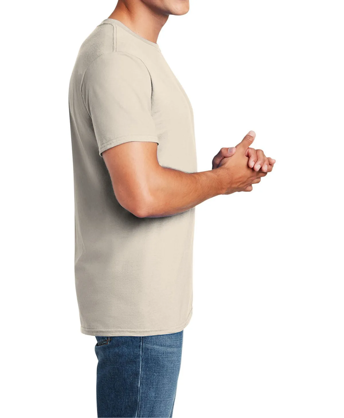 Men's Semi-Fitted Crew Neck Casual Cotton Tee