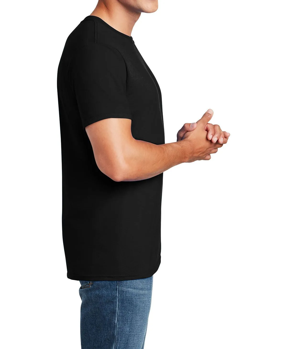 Men's Semi-Fitted Crew Neck Casual Cotton Tee