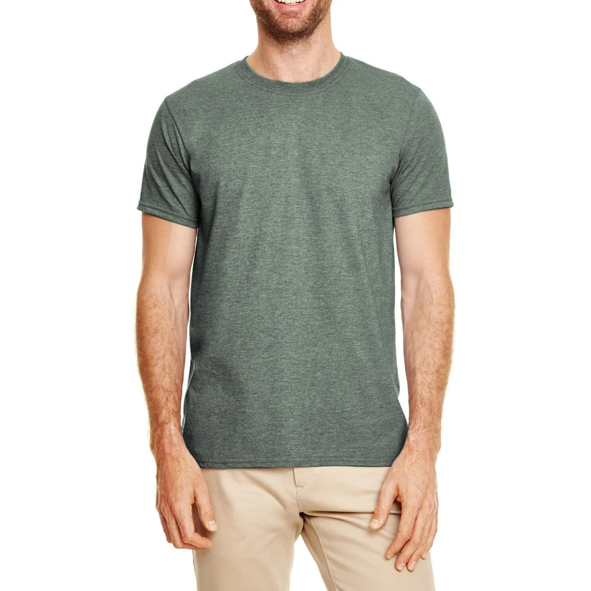 Men's Semi-Fitted Crew Neck Casual Cotton Tee