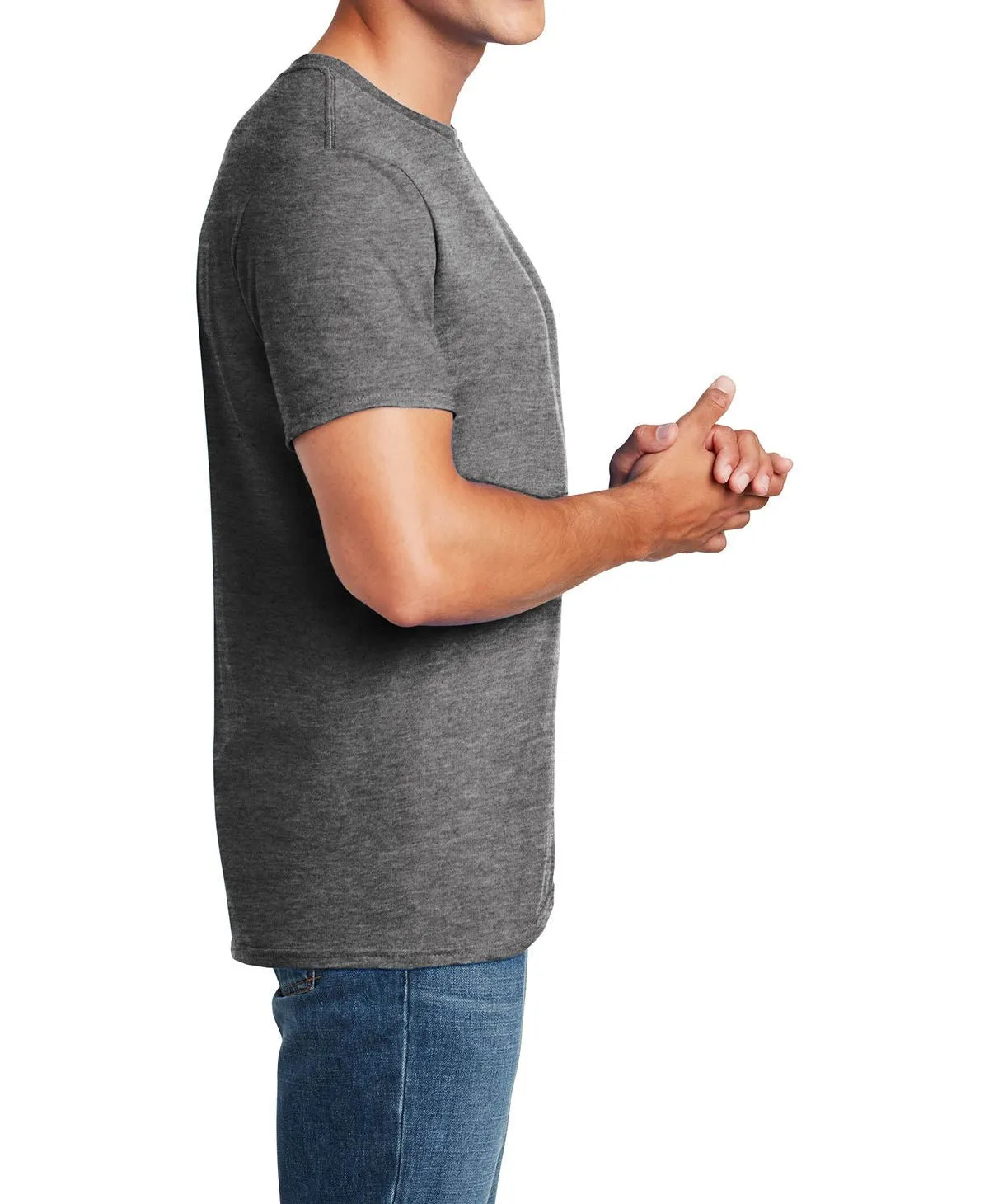Men's Semi-Fitted Crew Neck Casual Cotton Tee