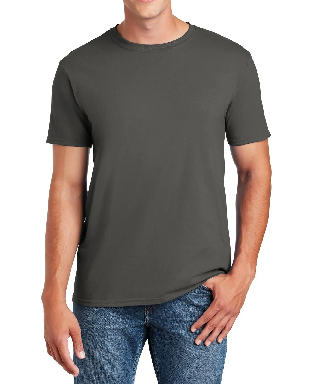 Men's Semi-Fitted Crew Neck Casual Cotton Tee
