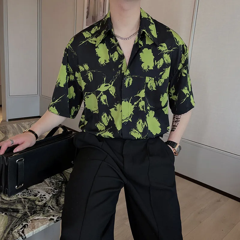 Men's Summer Loose Short Sleeve Floral Shirt