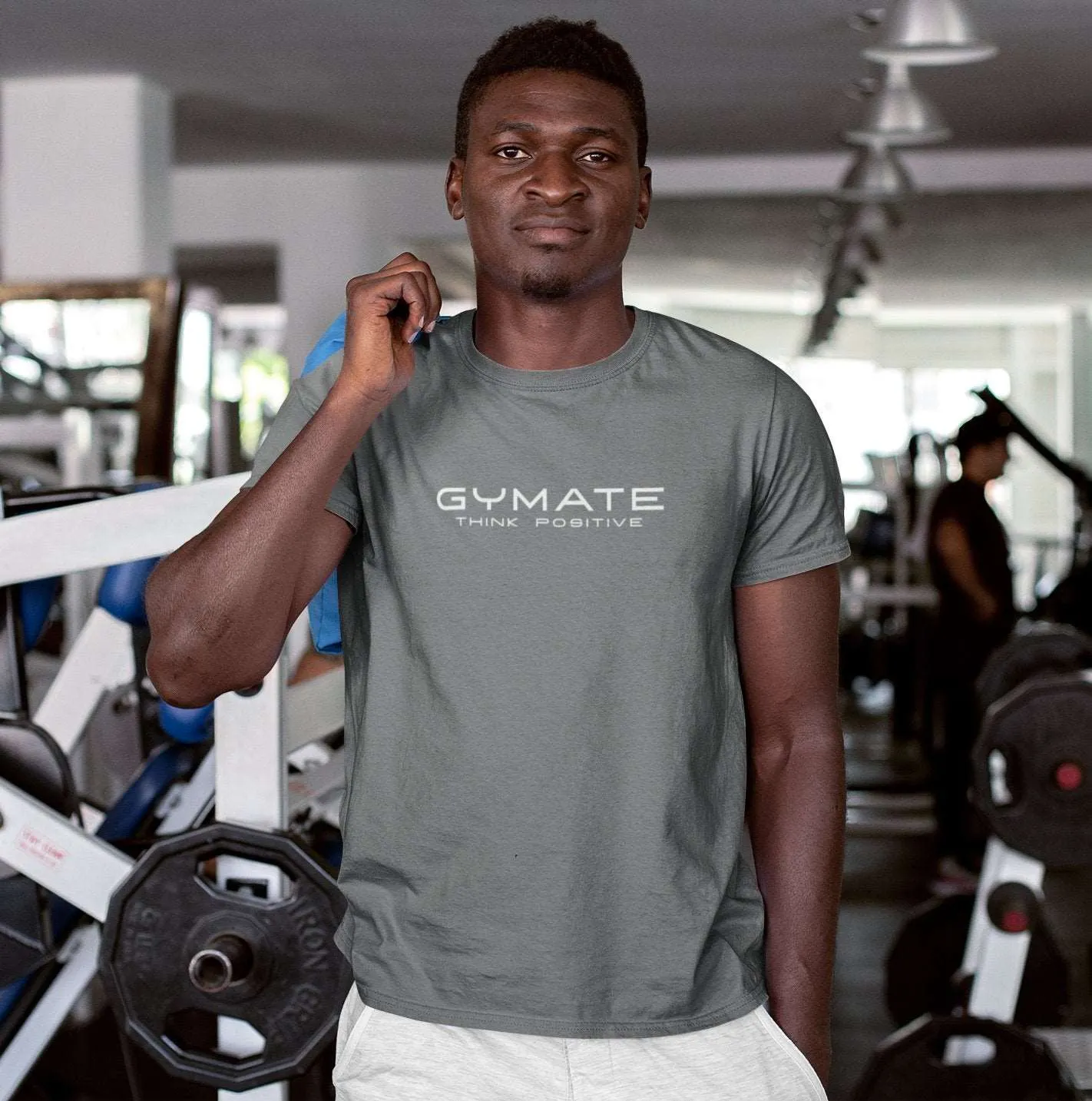 Mens T shirts Original Gymate Think Positive