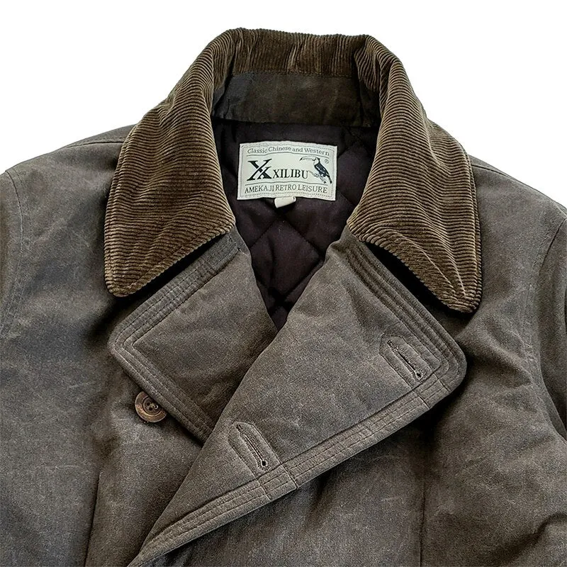 Mens Thick Warm Military Pea Jacket