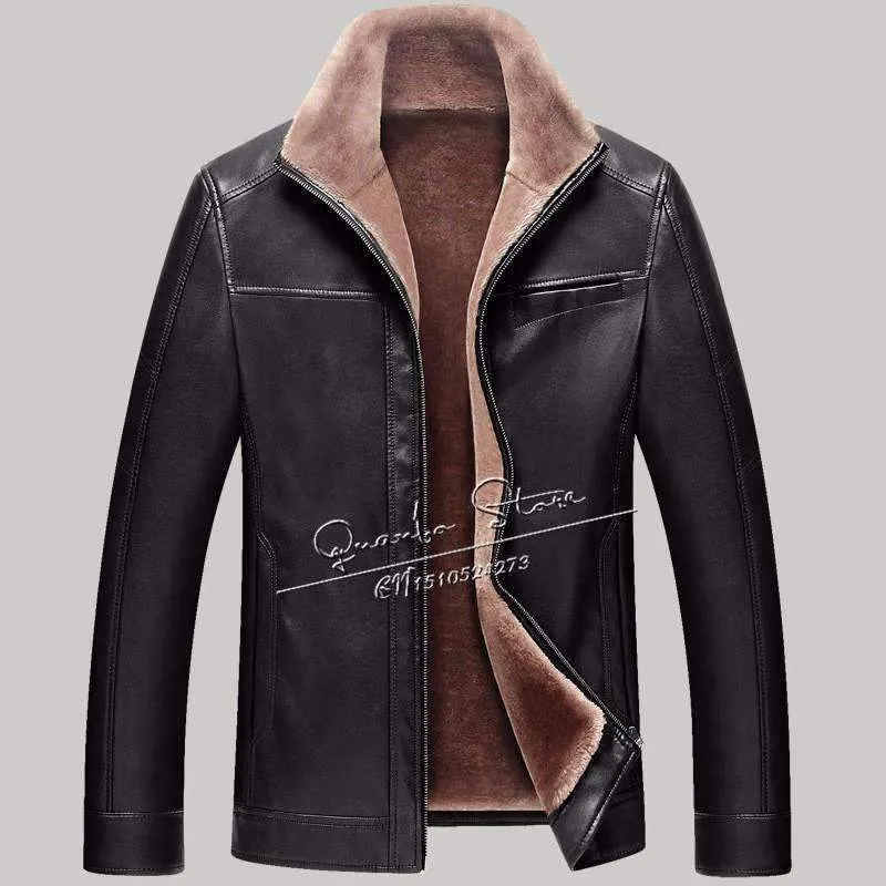 Men's Thick Winter Leather Suede Jacket
