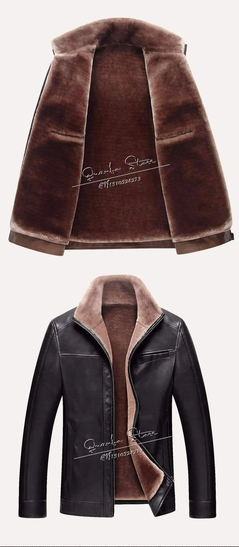 Men's Thick Winter Leather Suede Jacket