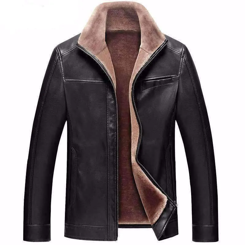 Men's Thick Winter Leather Suede Jacket