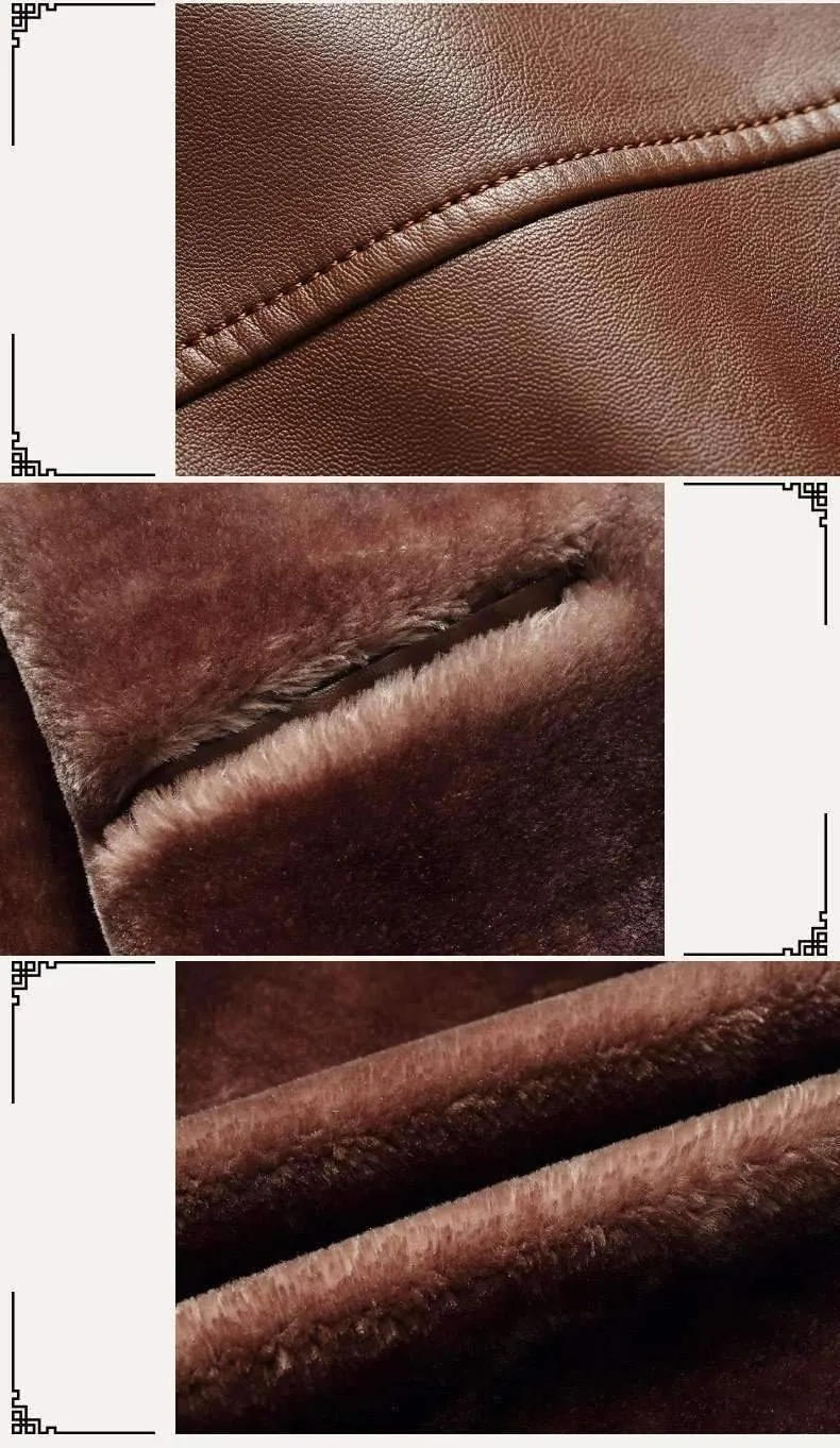 Men's Thick Winter Leather Suede Jacket