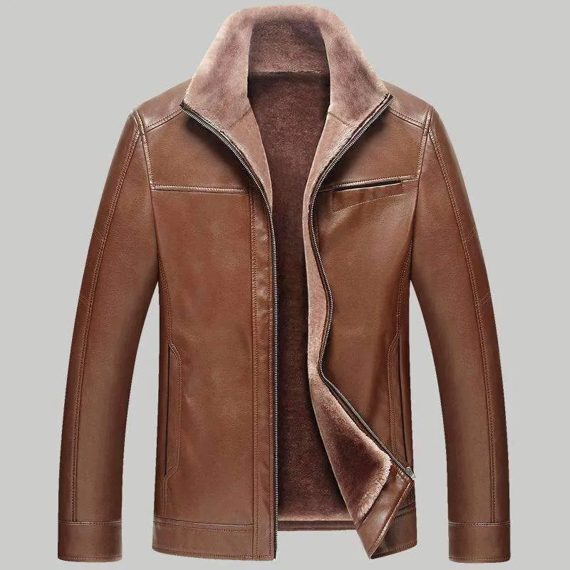 Men's Thick Winter Leather Suede Jacket