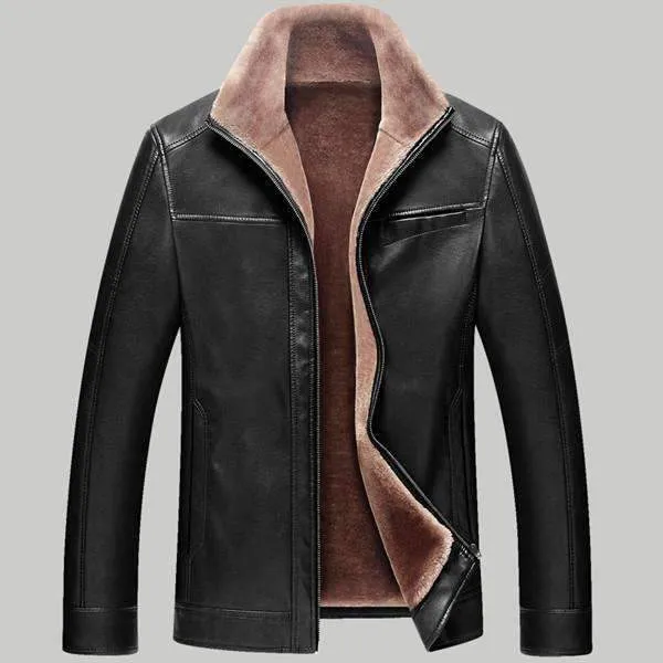 Men's Thick Winter Leather Suede Jacket