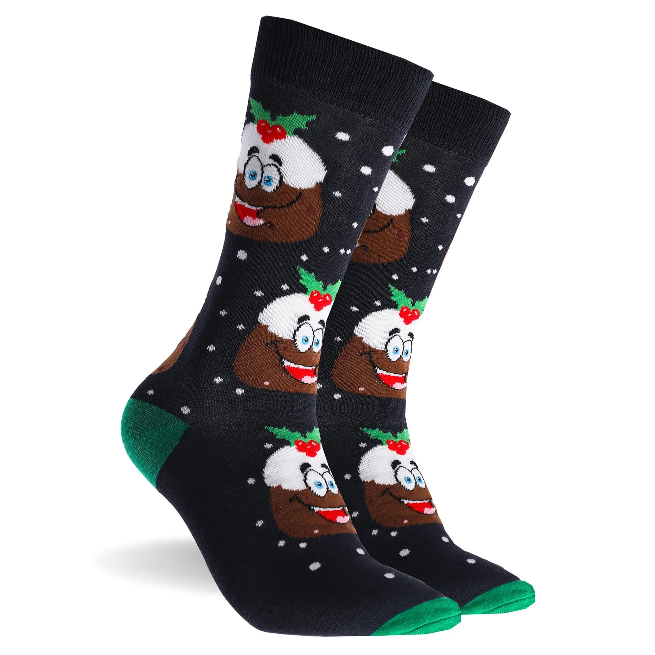 Men's Ugly Christmas Cotton Crew Socks 3 Pack - Blue & Red
