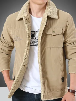 Men's Velvet Thickened Warm Loose Cotton Jacket