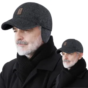 Men's Winter Hat with Visor & Earflaps