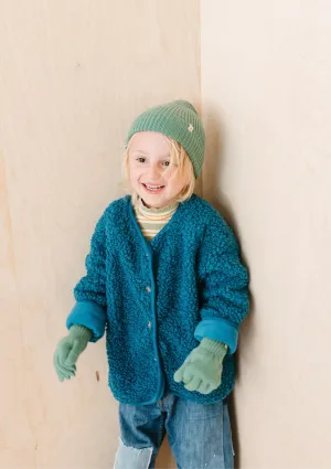 Merino Wool Kids Gloves in Sage Green