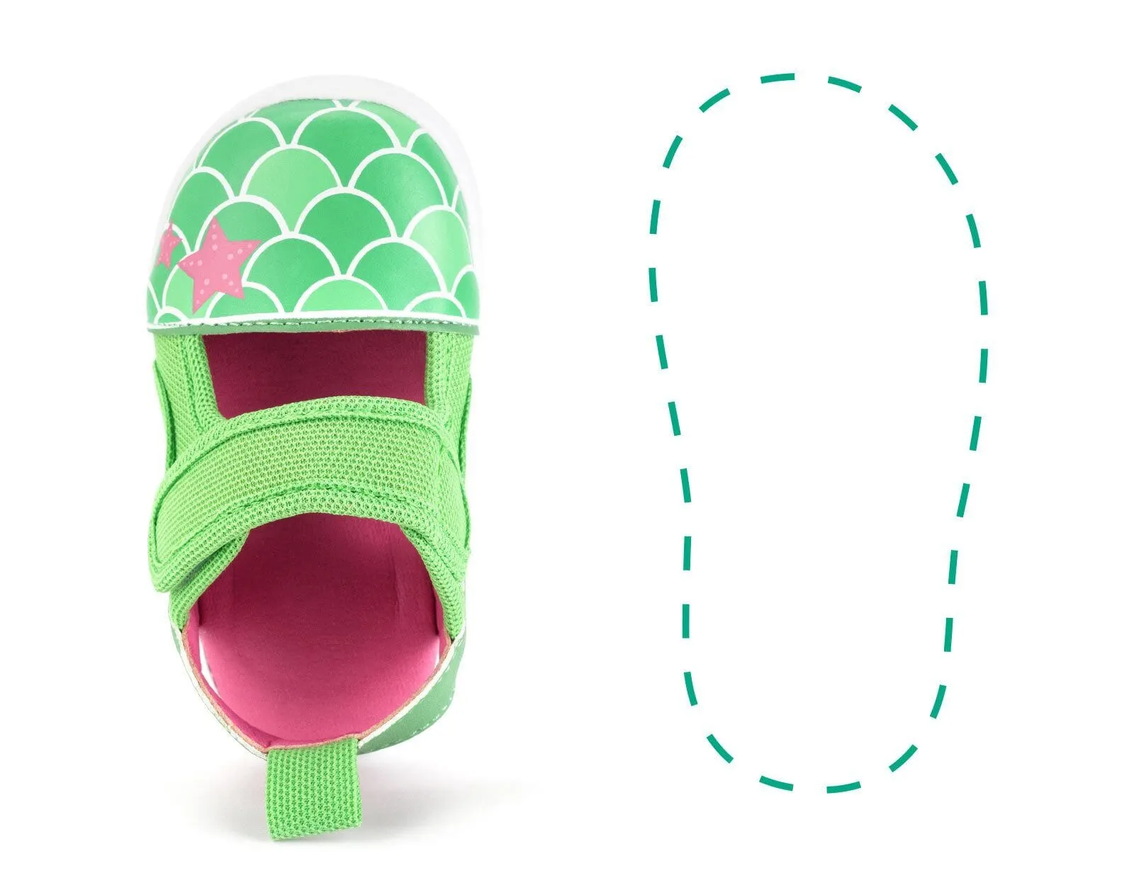 Mermaid Single Squeaky Toddler Sandals | Green