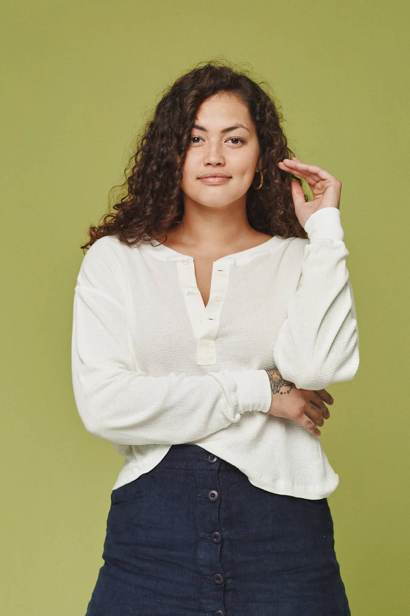 Mesa Cropped Thermal Henley
