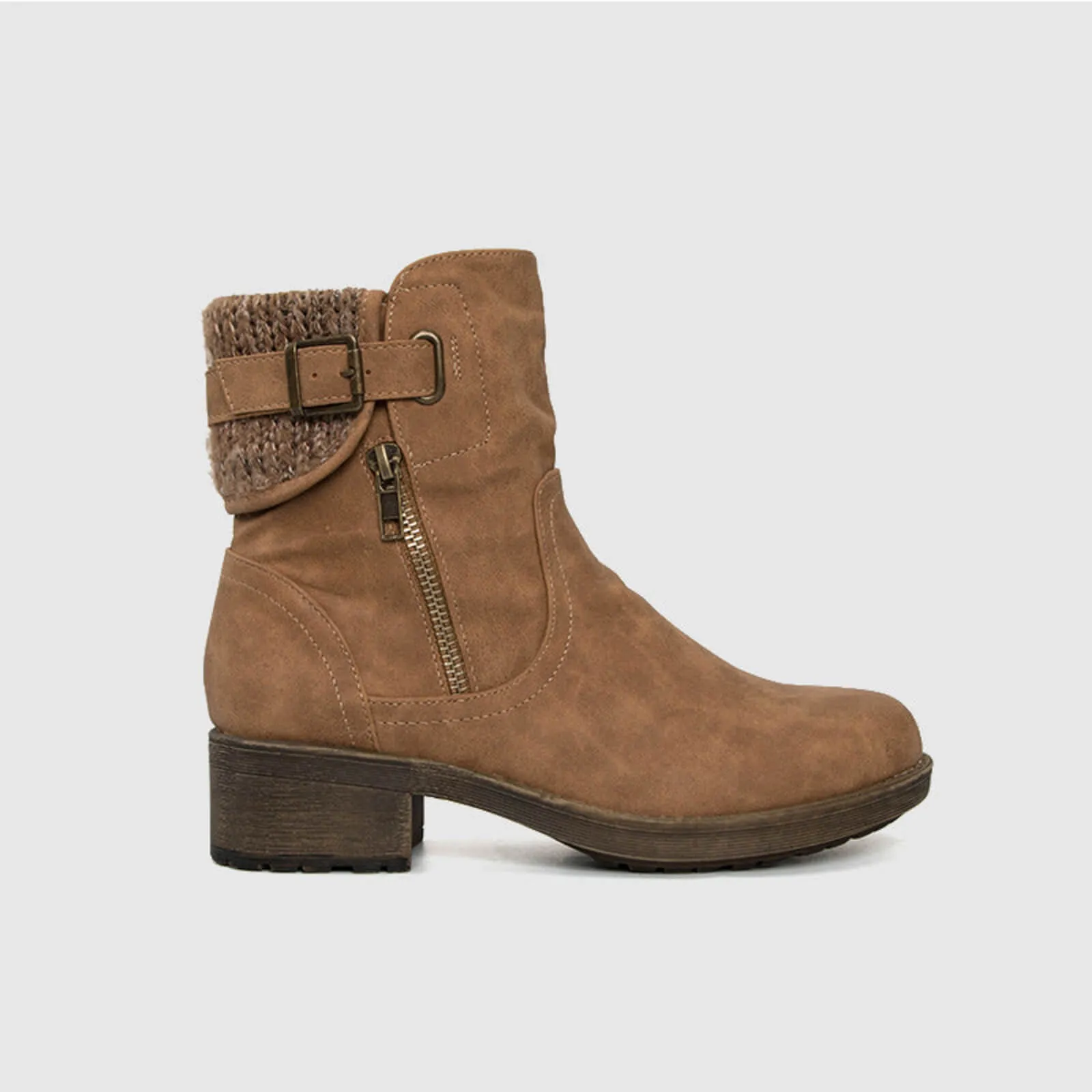 Metal Zipper Autumn Thermal Ankle Boots