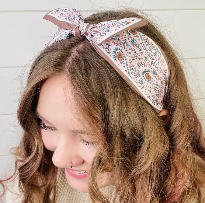 Mia Headband Pink Paisley