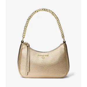 Michael Michael Kors Jet Set Charm Small Metallic Pebbled Leather Pochette Bag, Gold