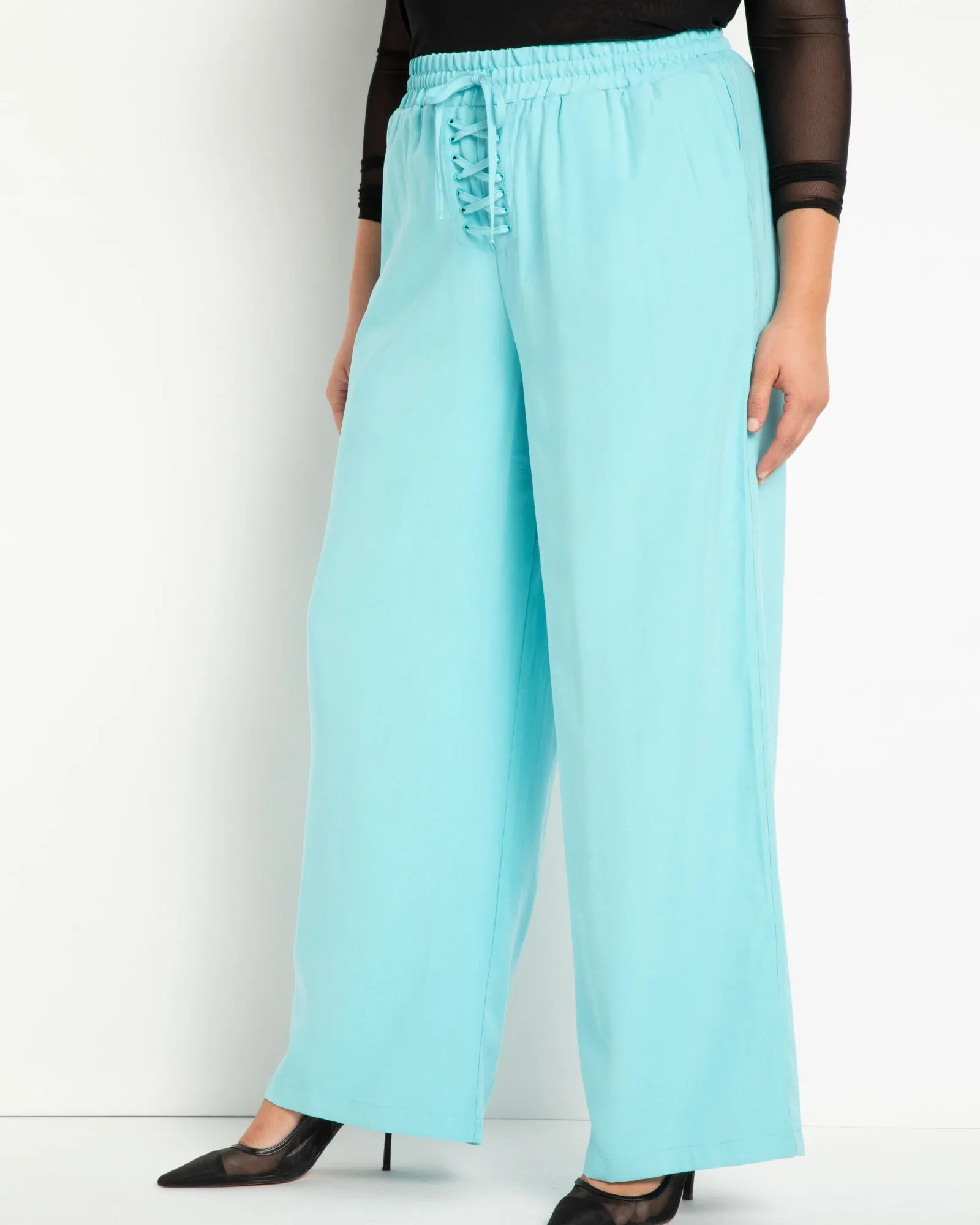 Michelle Lace Up Waistband Pant | Barbados Beach